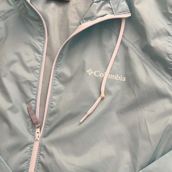 Columbia womens windbreaker, pale blue and grey - Picture 2 of 5